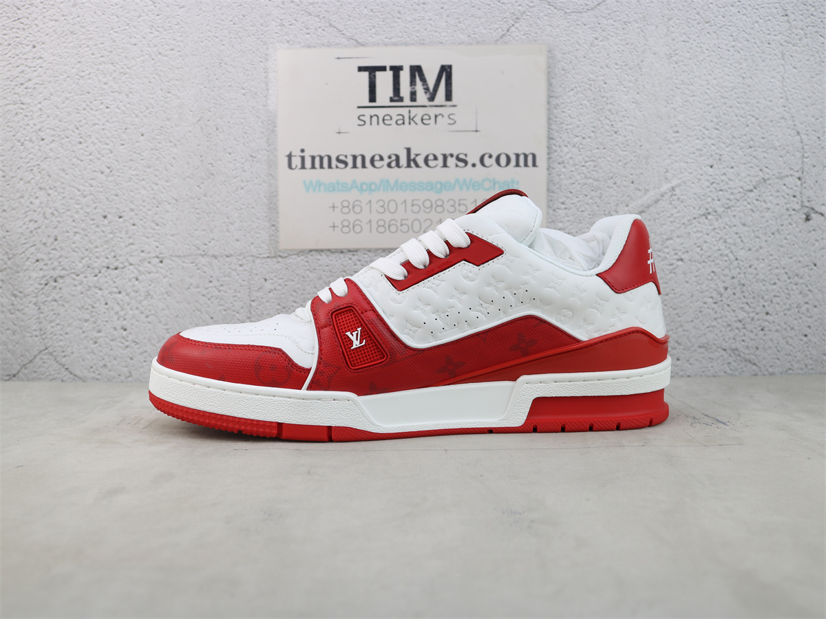 LV Trainer Sneaker Red White